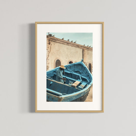 Blue Boat - Framed Print